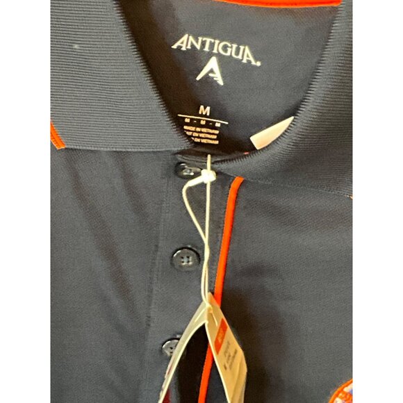 Antigua New York Mets Baseball Polo Shirt Navy w/Orange Trim Medium Style Elite‎ - Picture 2 of 4